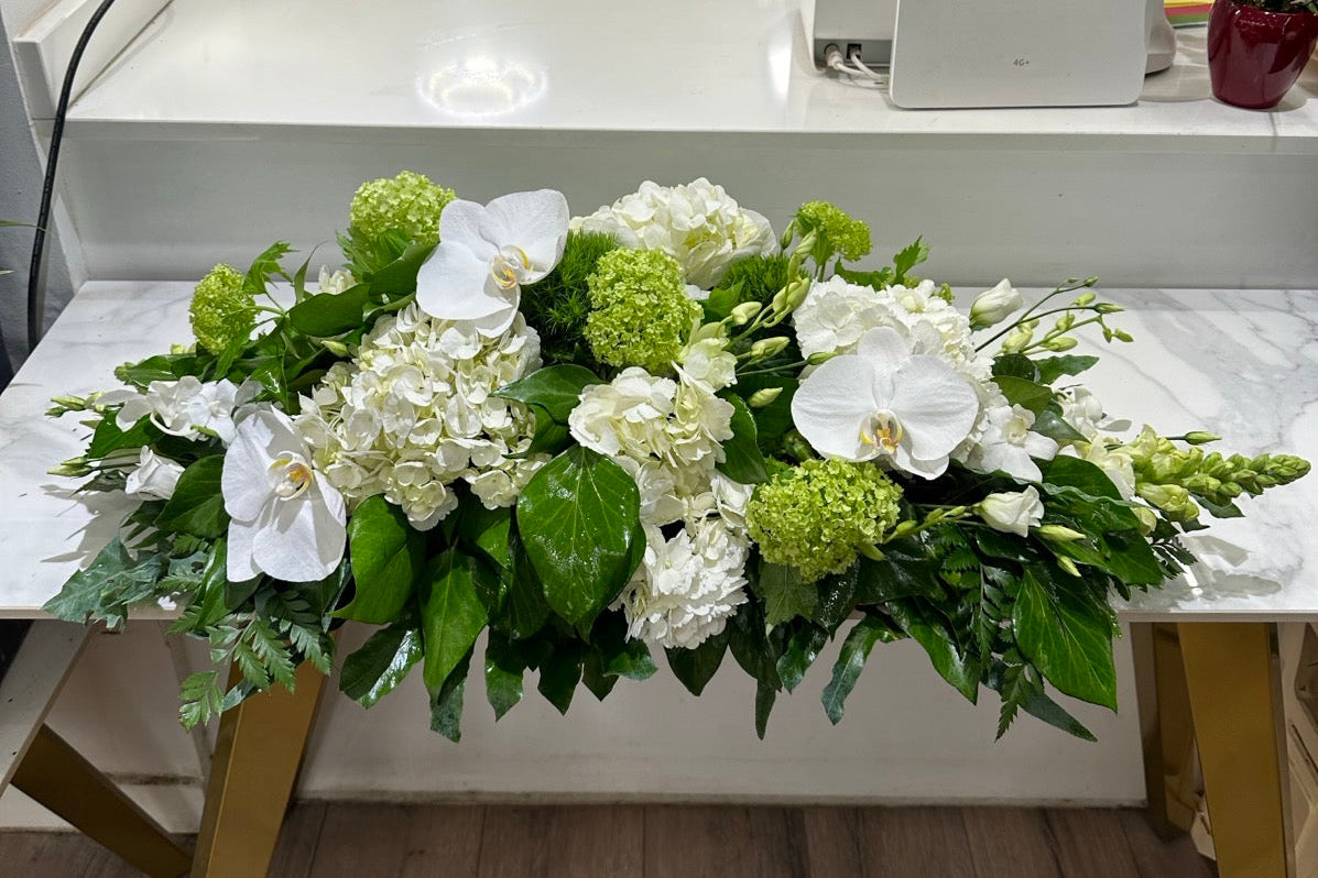 CENTRE DE TAULA BLANC I VERD